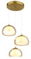 Preview: Globo LED Pendelleuchte Avila 35W dimmbar Fernbedienung CCT warm-/tageslichtweiss Goldfarben gebürstet amber Metall Glas Ø50cm