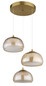 Preview: Globo LED Pendelleuchte Avila 35W dimmbar Fernbedienung CCT warm-/tageslichtweiss Goldfarben gebürstet amber Metall Glas Ø50cm