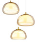 Preview: Globo LED Pendelleuchte Avila 35W dimmbar Fernbedienung CCT warm-/tageslichtweiss Goldfarben gebürstet amber Metall Glas Ø50cm