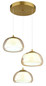 Preview: Globo LED Pendelleuchte Avila 35W dimmbar Fernbedienung CCT warm-/tageslichtweiss Goldfarben gebürstet amber Metall Glas Ø50cm