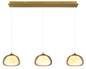 Preview: Globo LED Pendelleuchte Avila 35W dimmbar Fernbedienung CCT warm-/tageslichtweiss Goldfarben gebürstet amber Metall Glas 150x117cm