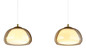 Preview: Globo LED Pendelleuchte Avila 35W dimmbar Fernbedienung CCT warm-/tageslichtweiss Goldfarben gebürstet amber Metall Glas 150x117cm