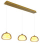 Preview: Globo LED Pendelleuchte Avila 35W dimmbar Fernbedienung CCT warm-/tageslichtweiss Goldfarben gebürstet amber Metall Glas 150x117cm