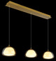 Preview: Globo LED Pendelleuchte Avila 35W dimmbar Fernbedienung CCT warm-/tageslichtweiss Goldfarben gebürstet amber Metall Glas 150x117cm