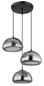 Preview: Globo Pendelleuchte Jella 3-flammig E14 Schwarz matt rauchfarben Metall Glas Ø50cm