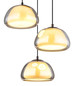 Preview: Globo Pendelleuchte Jella 3-flammig E14 Schwarz matt rauchfarben Metall Glas Ø50cm
