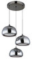 Preview: Globo LED Pendelleuchte Avila 35W dimmbar Fernbedienung CCT warm-/tageslichtweiss Schwarz-chrom rauchfarben Metall Glas Ø50cm