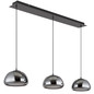 Preview: Globo LED Pendelleuchte Avila 35W dimmbar Fernbedienung CCT warm-/tageslichtweiss Schwarz-chrom rauchfarben Metall Glas 150x117cm