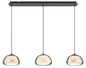 Preview: Globo LED Pendelleuchte Avila 35W dimmbar Fernbedienung CCT warm-/tageslichtweiss Schwarz-chrom rauchfarben Metall Glas 150x117cm