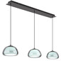 Preview: Globo LED Pendelleuchte Avila 35W dimmbar Fernbedienung CCT warm-/tageslichtweiss Schwarz-chrom rauchfarben Metall Glas 150x117cm