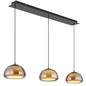 Preview: Globo LED Pendelleuchte Avila 35W dimmbar Fernbedienung CCT warm-/tageslichtweiss Schwarz-chrom rauchfarben Metall Glas 150x117cm