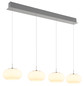 Preview: Globo LED Pendelleuchte Quintara 24W warmweiss Nickel matt Metall Glas 150x110cm
