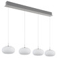 Preview: Globo LED Pendelleuchte Quintara 24W warmweiss Nickel matt Metall Glas 150x110cm