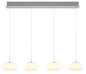 Preview: Globo LED Pendelleuchte Quintara 24W warmweiss Nickel matt Metall Glas 150x110cm