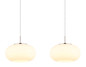 Preview: Globo LED Pendelleuchte Quintara 24W warmweiss Nickel matt Metall Glas 150x110cm