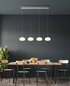 Preview: Globo LED Pendelleuchte Quintara 24W warmweiss Nickel matt Metall Glas 150x110cm