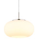 Preview: Globo LED Pendelleuchte Quintara 6W warmweiss Nickel matt Metall Glas Ø20cm