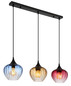 Preview: Globo Pendelleuchte Sander 3-flammig E27 Schwarz matt blau verlaufend Metall Glas 150x80cm