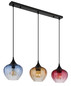 Preview: Globo Pendelleuchte Sander 3-flammig E27 Schwarz matt blau verlaufend Metall Glas 150x80cm
