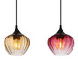 Preview: Globo Pendelleuchte Sander 3-flammig E27 Schwarz matt blau verlaufend Metall Glas 150x80cm