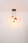 Preview: Globo Pendelleuchte Sander 3-flammig E27 Schwarz matt blau verlaufend Metall Glas 150x80cm