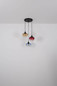 Preview: Globo Pendelleuchte Sander 3-flammig E27 Schwarz matt blau verlaufend Metall Glas 150x80cm