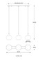 Preview: Globo Pendelleuchte Sander 3-flammig E27 Schwarz matt blau verlaufend Metall Glas 150x80cm