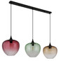 Preview: Globo Pendelleuchte Solveig 3-flammig E27 Schwarz matt Metall Glas 150x119cm