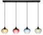 Preview: Globo Pendelleuchte Sander 4-flammig E27 Schwarz matt verlaufend Metall Glas 120x111cm