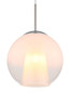 Preview: Globo Pendelleuchte Barry E27 Nickel matt opal Metall Glaskugel Ø25cm