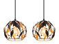 Preview: Globo Pendelleuchte Mika 3-flammig E27 Schwarz matt goldfarben Metall 150x74cm