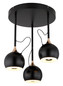 Preview: Globo LED Deckenleuchte Donovan 30W warmweiss Schwarz matt goldfarben Metall Ø32,5cm