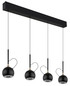 Preview: Globo LED Pendelleuchte Donovan 40W warmweiss Schwarz matt goldfarben Metall 150x93cm