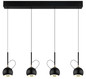 Preview: Globo LED Pendelleuchte Donovan 40W warmweiss Schwarz matt goldfarben Metall 150x93cm