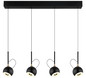 Preview: Globo LED Pendelleuchte Donovan 40W warmweiss Schwarz matt goldfarben Metall 150x93cm