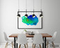 Preview: Globo LED Pendelleuchte Donovan 40W warmweiss Schwarz matt goldfarben Metall 150x93cm