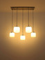 Preview: Globo Pendelleuchte Kladora 5-flammig E27 Nickel matt Metall Glas 130x106cm