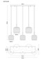 Preview: Globo Pendelleuchte Kladora 5-flammig E27 Nickel matt Metall Glas 130x106cm