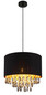 Preview: Globo Pendelleuchte Coletta E27 Schwarz matt Metall Textil Ø40cm