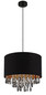 Preview: Globo Pendelleuchte Coletta E27 Schwarz matt Metall Textil Ø40cm