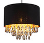 Preview: Globo Pendelleuchte Coletta E27 Schwarz matt Metall Textil Ø40cm