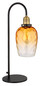Preview: Globo Tischleuchte Salvy E27 Schwarz matt amber Metall Glas 55x24,5cm