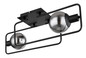 Preview: Globo Deckenleuchte Blama 2-flammig E14 Schwarz matt rauchfarben Metall Glas 61x23cm