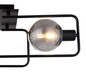 Preview: Globo Deckenleuchte Blama 2-flammig E14 Schwarz matt rauchfarben Metall Glas 61x23cm