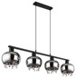 Preview: Globo Corry E27 Hängeleuchte 4-fach 9W Schwarz Matt, Metall Ø21cm 15839-4H