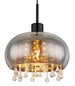 Preview: Globo Pendelleuchte Corry E27 Schwarz matt rauchfarben Metall Glas Ø28cm