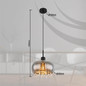 Preview: Globo Pendelleuchte Corry E27 Schwarz matt rauchfarben Metall Glas Ø28cm