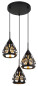 Preview: Globo Hassan E27 Hängeleuchte 3-fach 40W Schwarz Matt, Metall Ø17cm 15889-3H