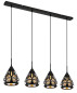 Preview: Globo Hassan E27 Hängeleuchte 4-fach 40W Schwarz Matt, Metall Ø17cm 15889-4H