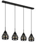 Preview: Globo Hassan E27 Hängeleuchte 4-fach 40W Schwarz Matt, Metall Ø17cm 15889-4H